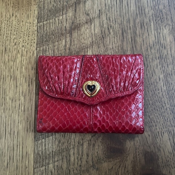 Judith Leiber Woman’s Red Leather Wallet - Picture 1 of 5